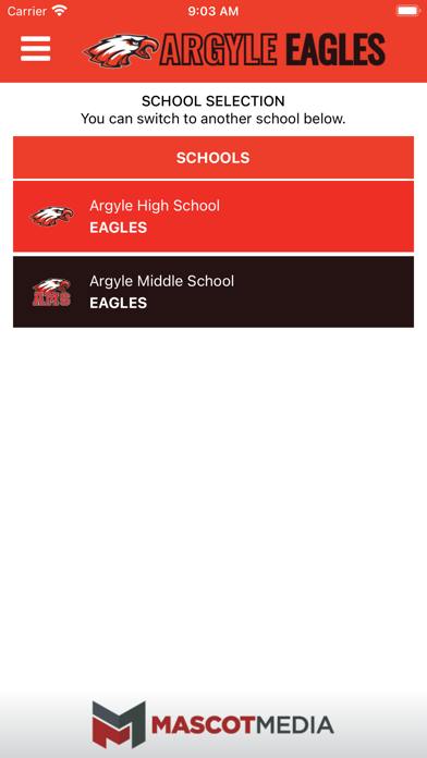 Argyle Eagles Athletics Screenshot