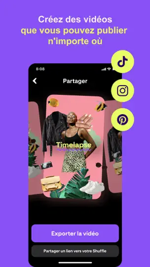 Capture d'écran de Shuffles Par Pinterest sur iPhone 6
