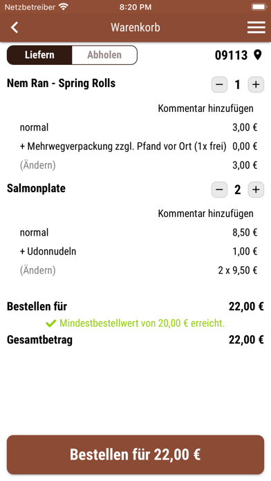 MyLo Vietnamesische Küche Screenshot