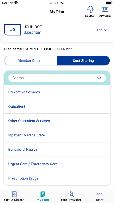 MGB Health Plan Member Screenshot