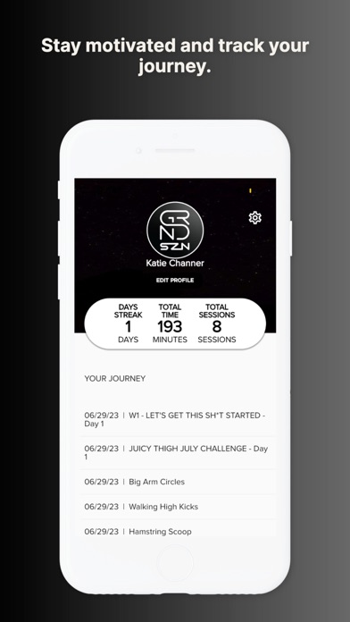 Grnd Szn Fitness App Screenshot