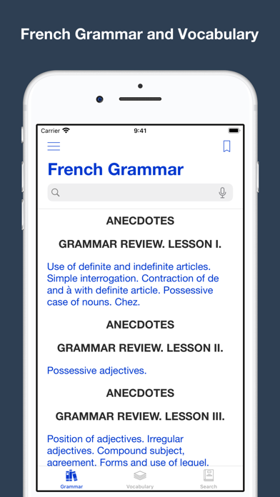 Screenshot #1 pour French Grammar and Vocabulary