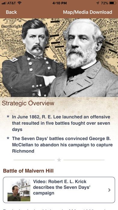 Malvern Hill Battle App Screenshot