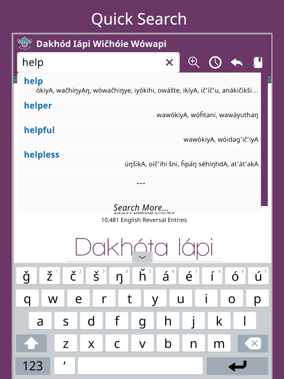Dakhód Iápi Wičhóie Wówapi iPad screenshot 1 - Reference app