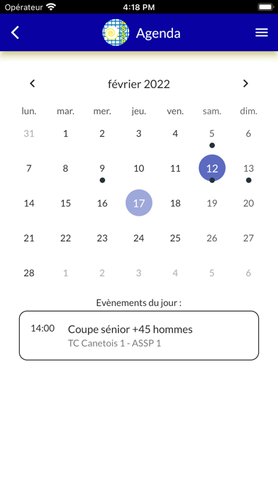 ASSP Tennis App Screenshot