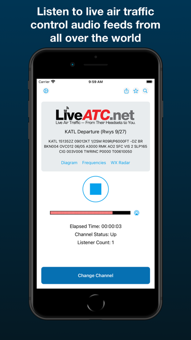 Screenshot #1 pour LiveATC Air Radio