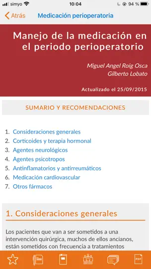 Captura de pantalla de Medicina Consultiva en iPhone 3