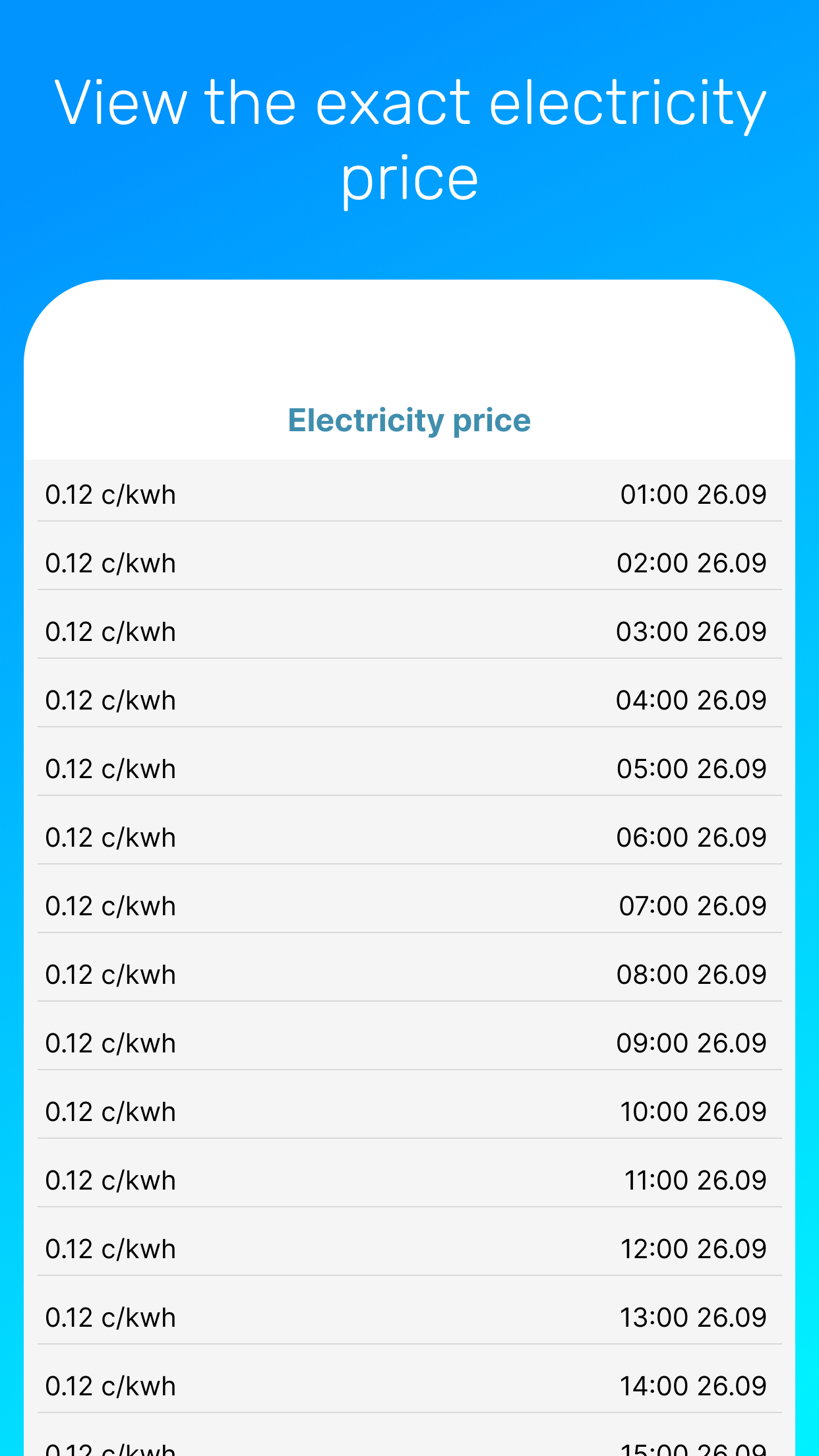 Electricity price