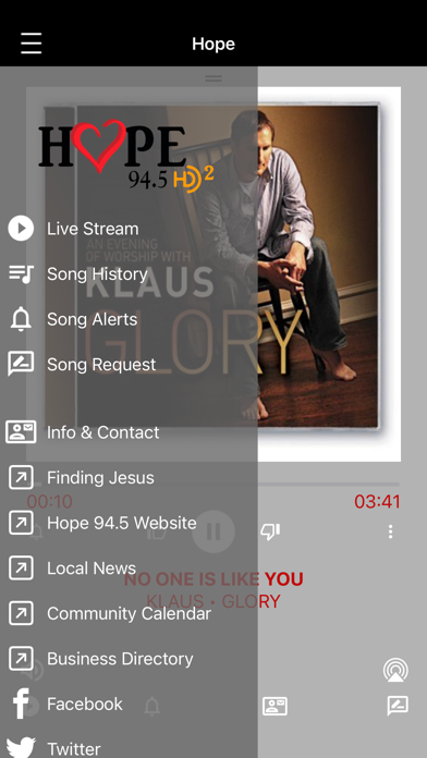 Hope 94.5 Screenshot