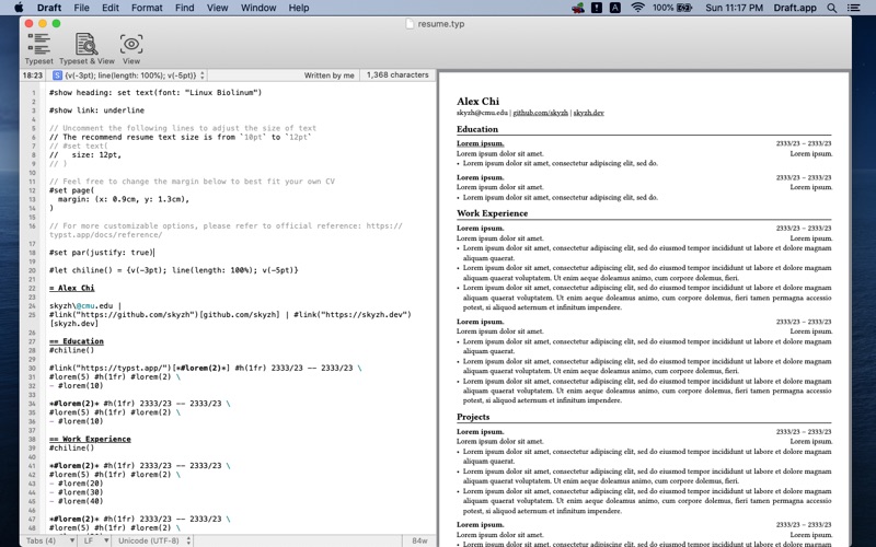 Draft app screenshot