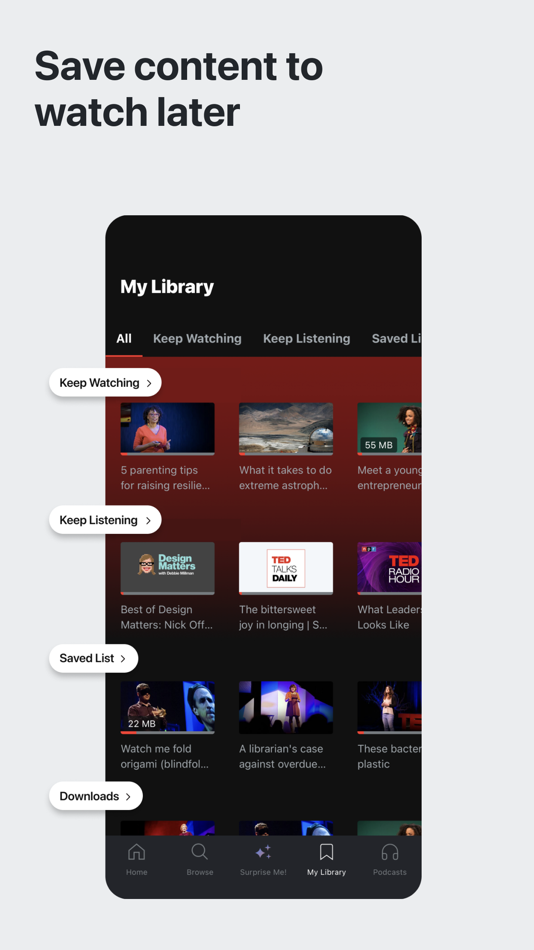 #5. TED Talks: Watch and Learn. (iOS) 게시자: TED Conferences LLC