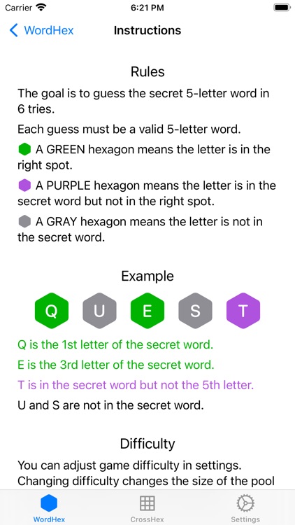 WordHex: 1 Secret, 6 Guesses screenshot-0