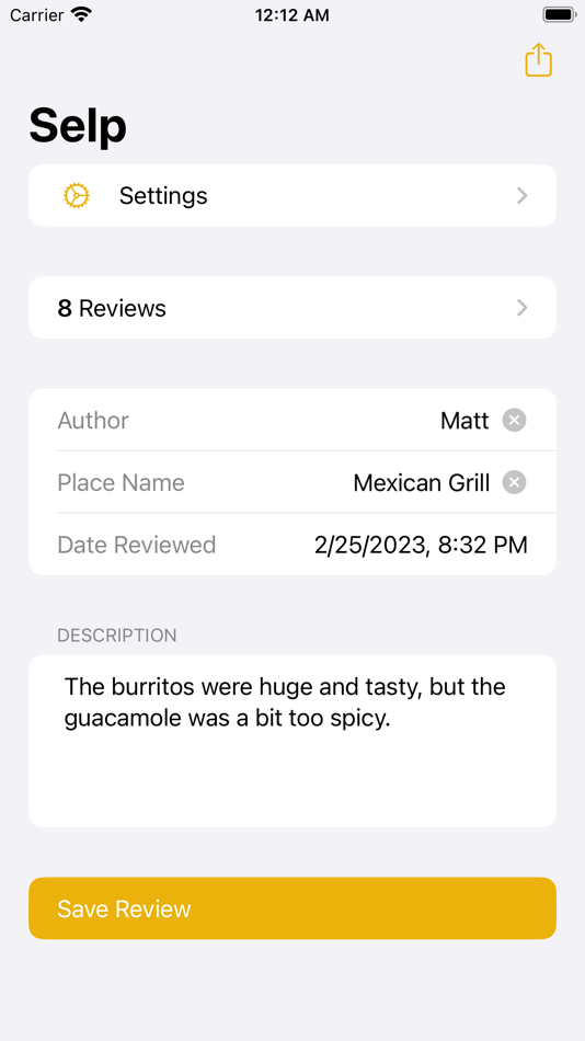 #1. Selp Reviews (iOS) By: William Lewis