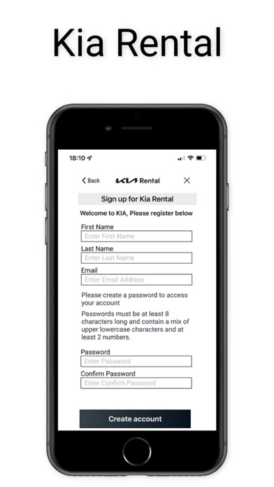 Kia Rental Screenshot