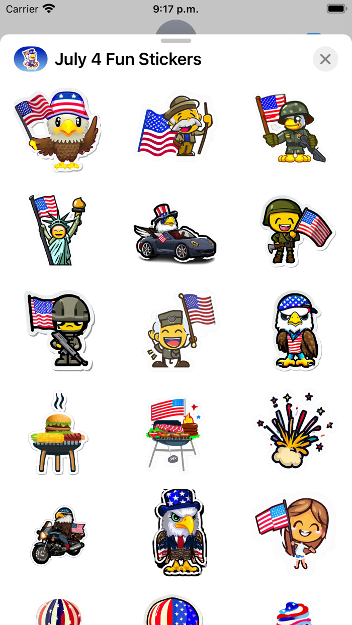 July 4 Fun Stickers