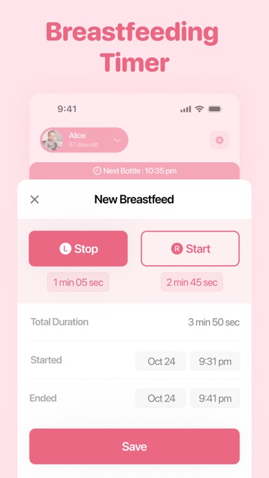 Baby Feeding Tracker App Screenshot