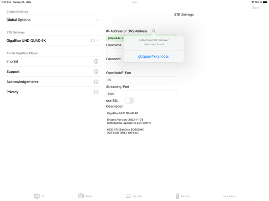 Screenshot #5 pour Gigablue Player