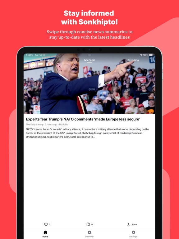 Sonkhipto iPad screenshot 1 - News app