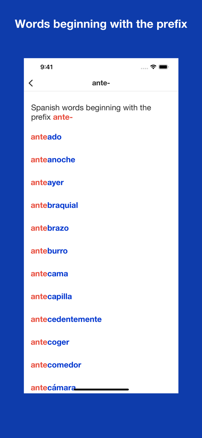 Spanish Word Parts