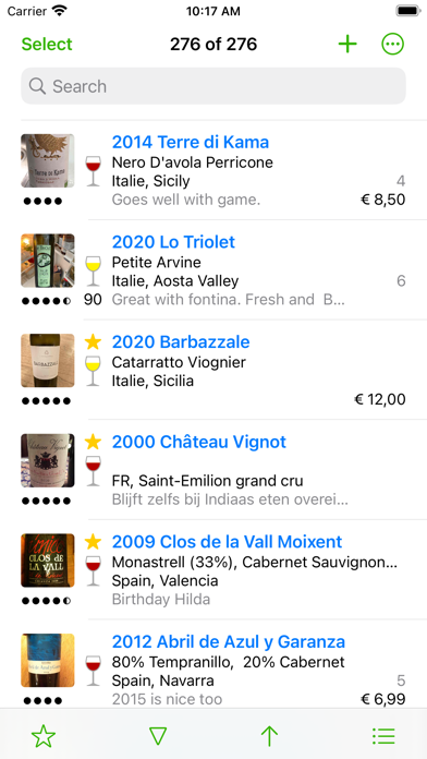 Wines V2 - wine notes Screenshot
