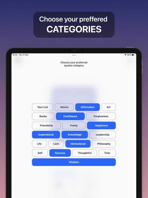 Widget Quotes iPad screenshot 4 - Health & Fitness app