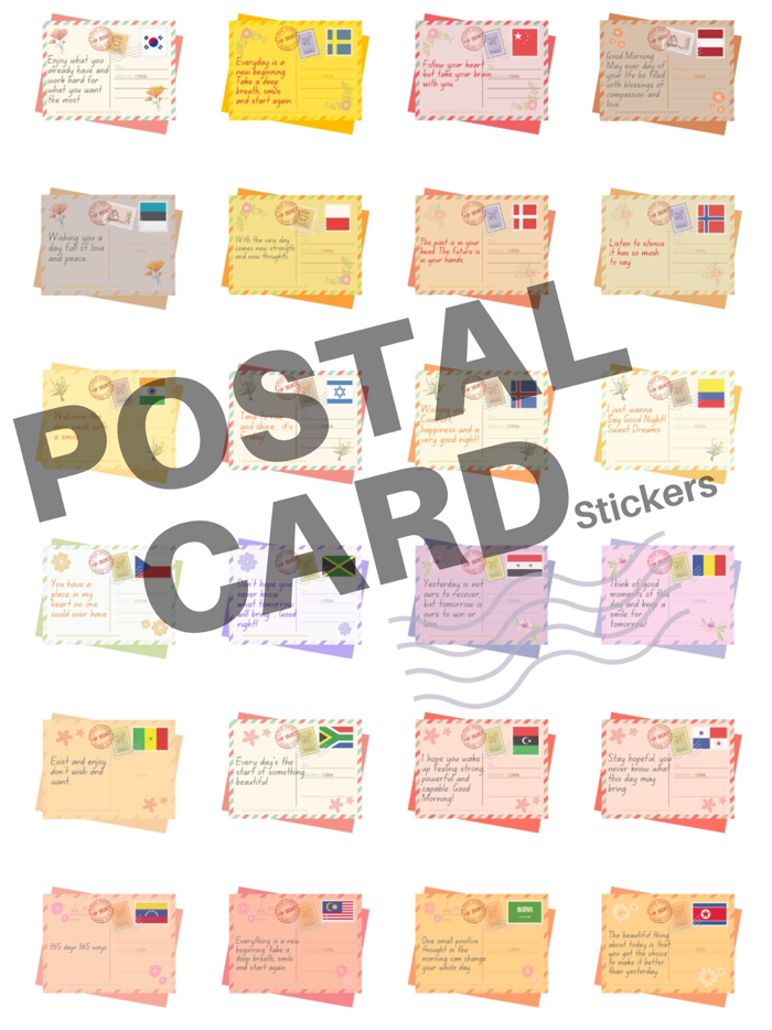 Postal card stickers
