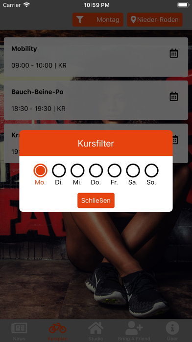 Fitness Fabrik Mobil Screenshot