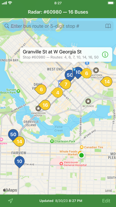 Radar: Metro Vancouver Buses Screenshot