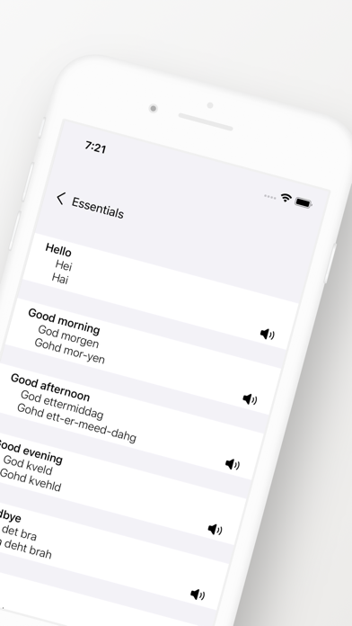 Norwegian Phrasebook Screenshot