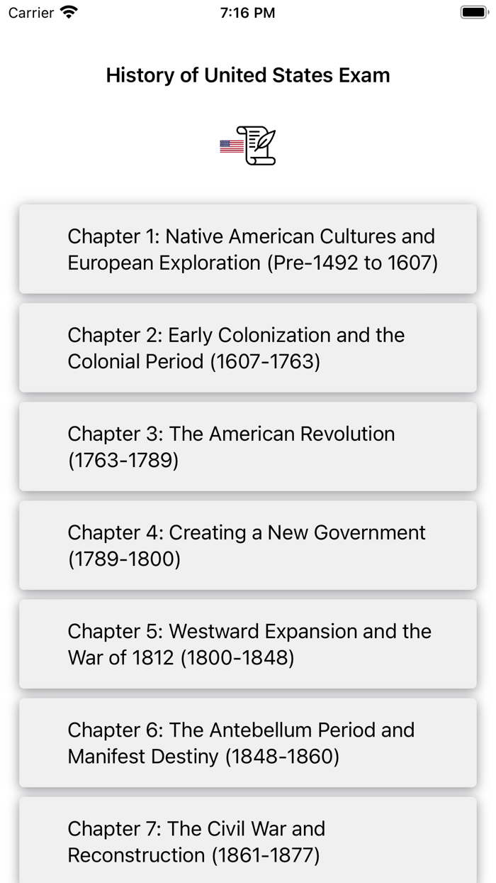 History of United States Exam