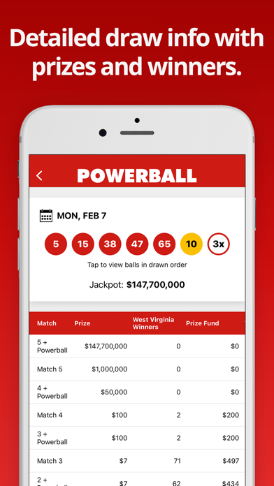WV Lottery Numbers Screenshot