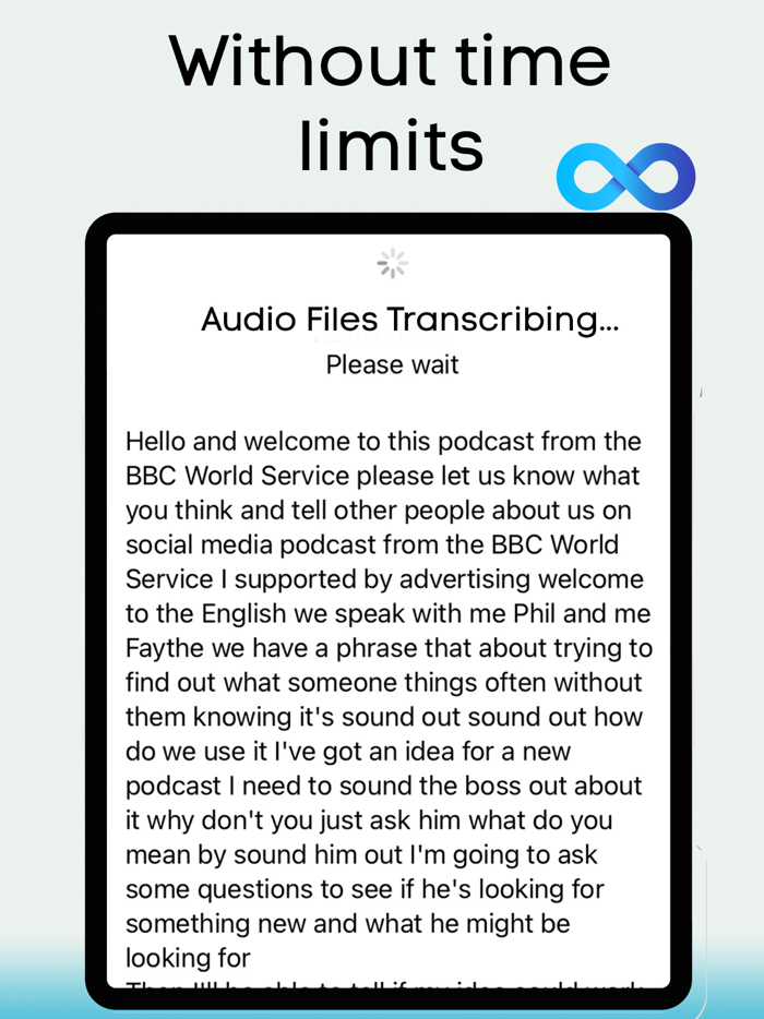 Transcribe voice to text.