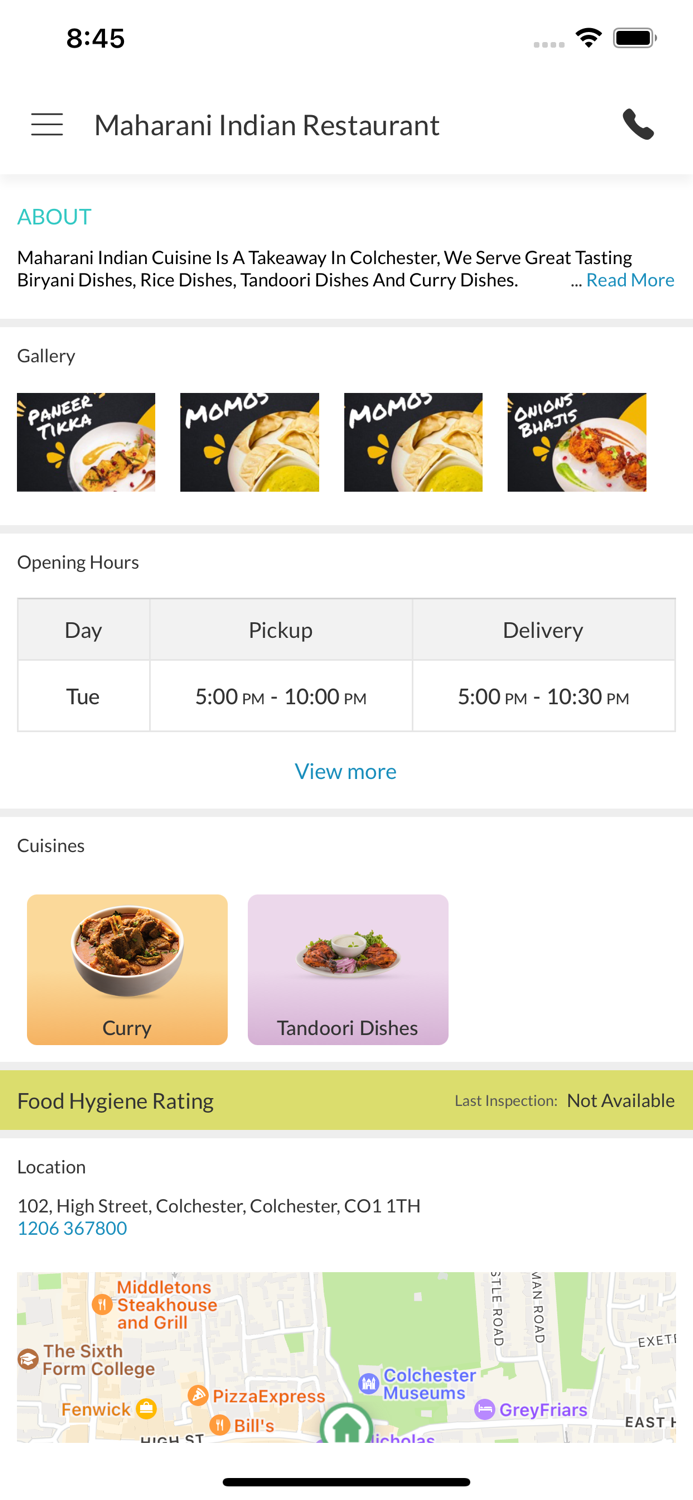 Maharani Indian Cuisine.