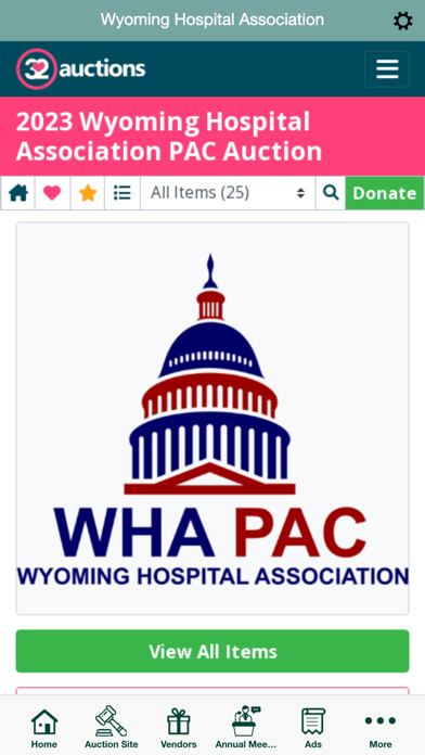 Wyoming Hospital Association Screenshot