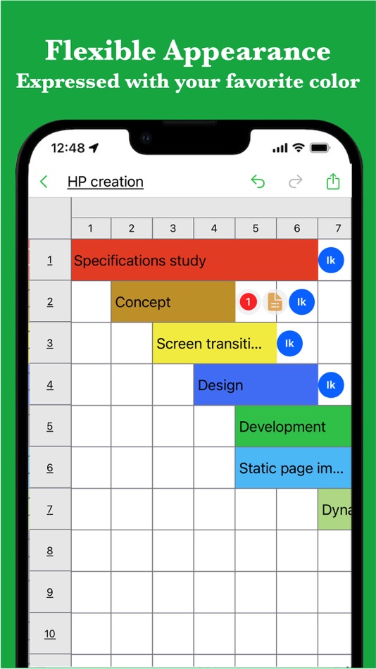 #2. iGanttChart: Gantt Chart App (iOS) 由: YUKI TANAIKE