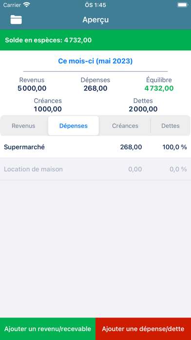 Screenshot #2 pour Mon portefeuille: Dépenses