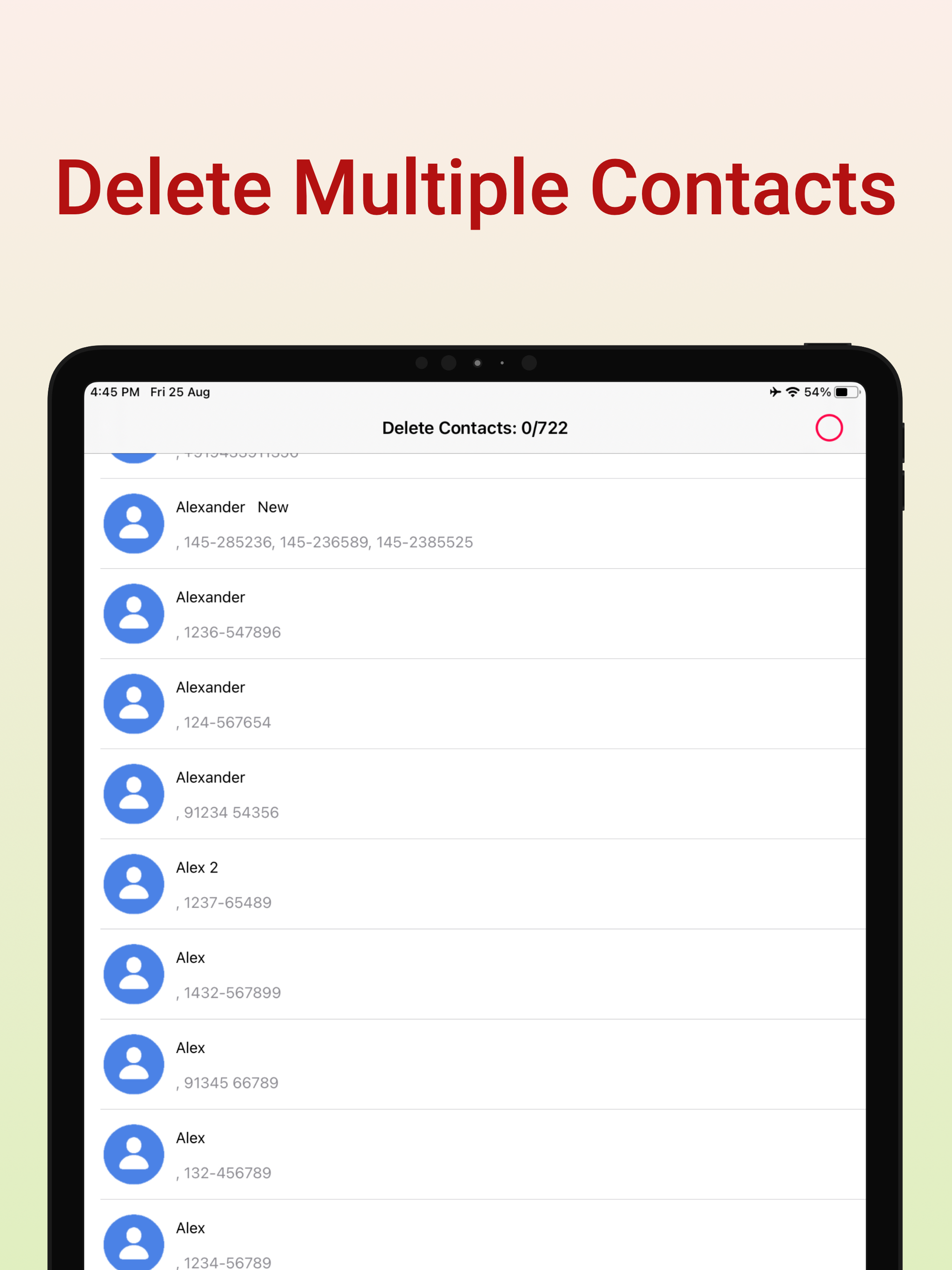 delete multiple contacts +