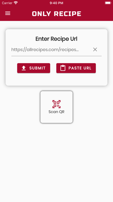 Only Recipe Screenshot