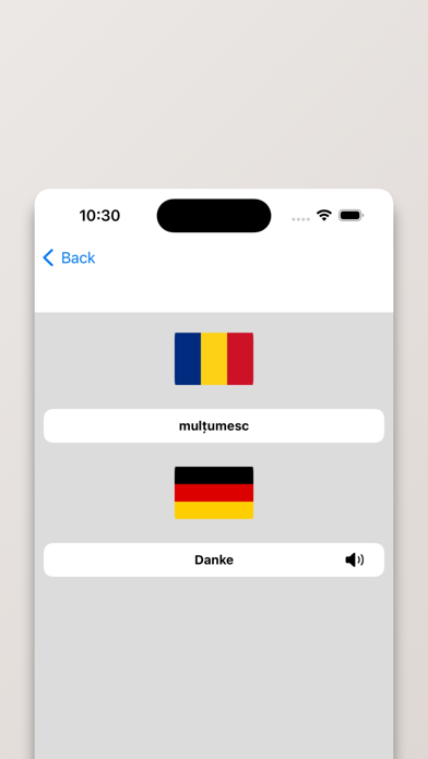 Rumänisch-Deutsch Wörterbuch Screenshot