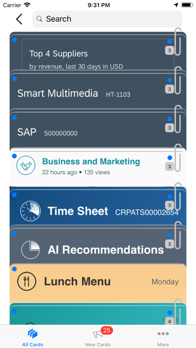 Screenshot #1 pour SAP Mobile Cards