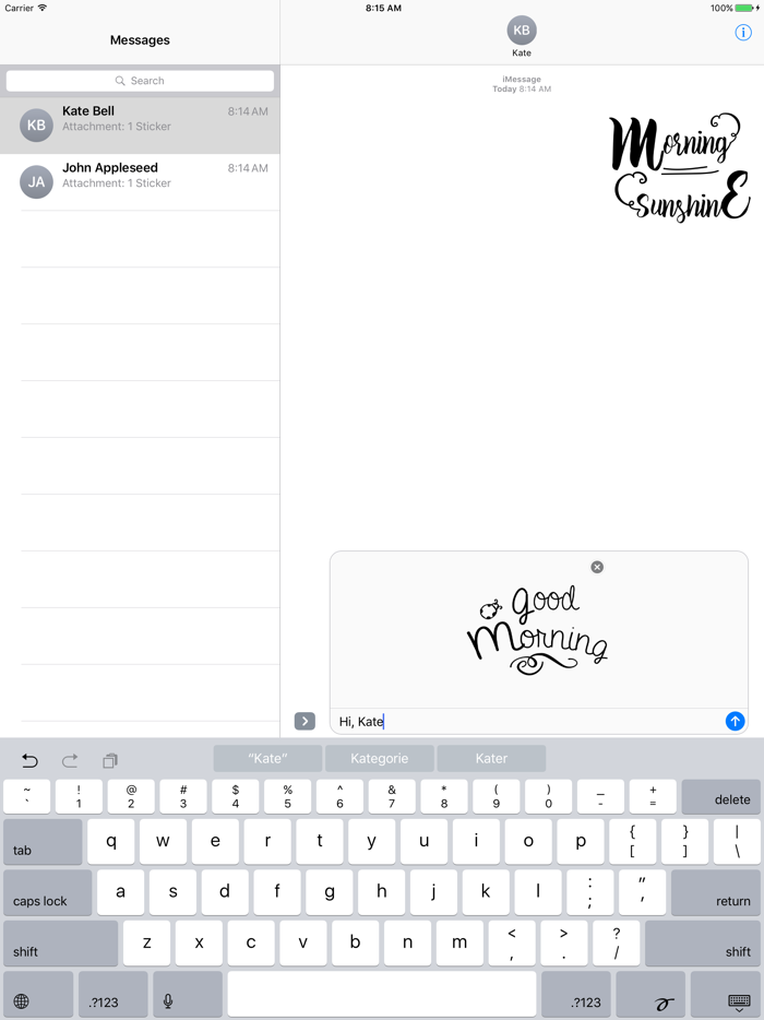 Good Morning Stickers Message