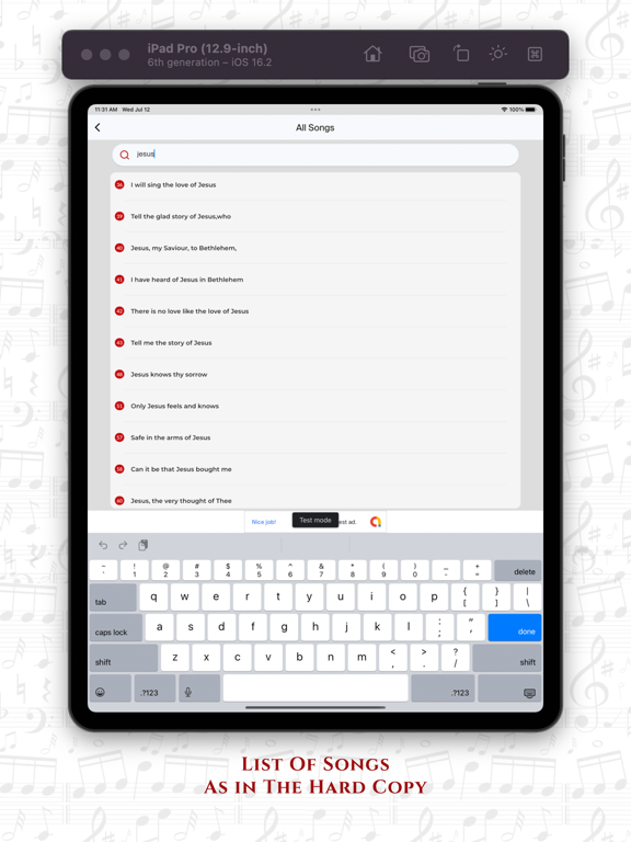 Sacred Songs & Solos (Offline) iPad screenshot 4 - Book app