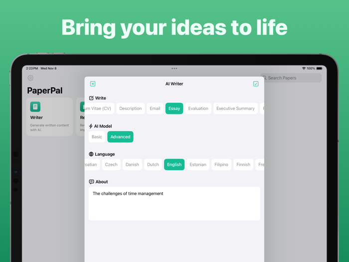 AI Essay Writer - PaperMate