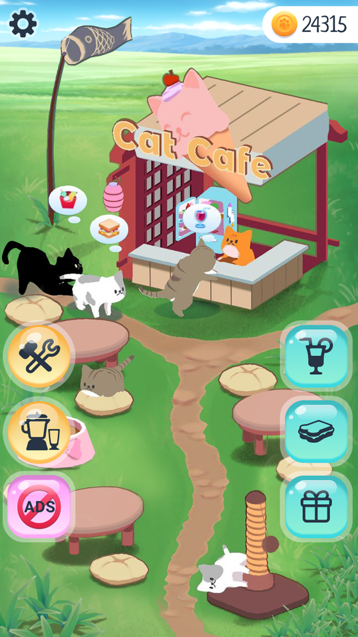 Cat barista bar cooking games