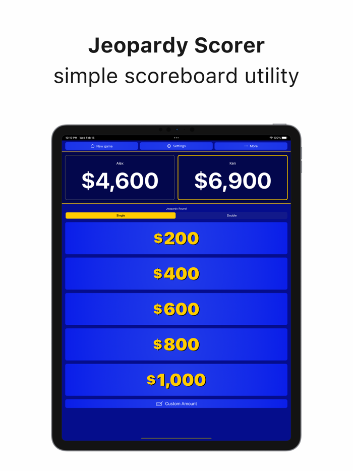 Jeopardy Scoreboard