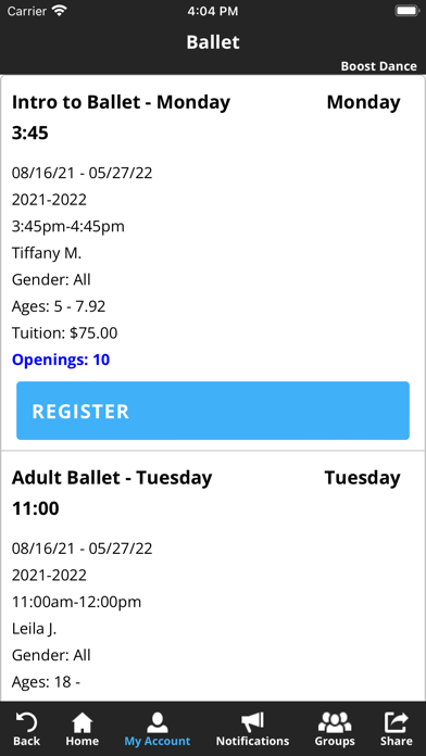 BOOST Gymnastics & Dance Acad. Screenshot