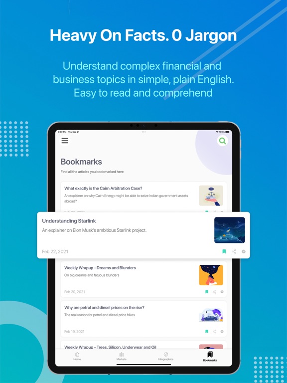 Finshots iPad screenshot 4 - Finance app