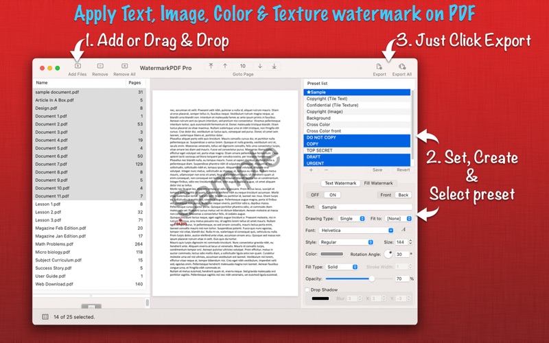 Screenshot #1 pour WatermarkPDF Pro