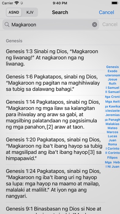 Filipino Tagalog-English Bible Screenshot