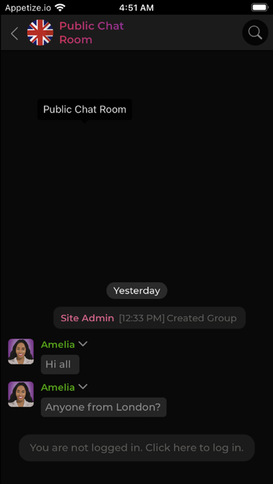 UK Chat Room Screenshot